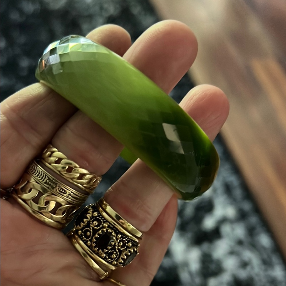 Elegant Green Bangle Bracelet